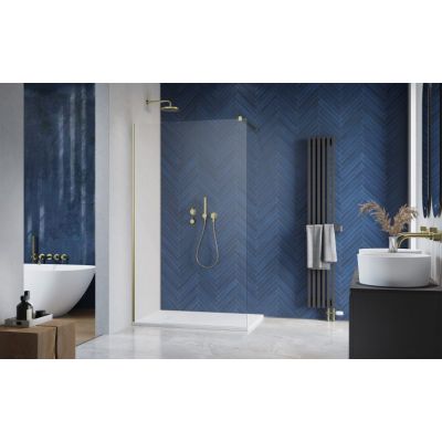 Radaway Modo X Brushed Gold II ścianka prysznicowa walk-in 110 cm złoty szczotkowany/szkło przezroczyste 389314-99-01