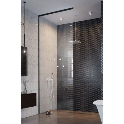 Radaway Modo XL ścianka prysznicowa walk-in czarny mat/szkło przezroczyste 389405-54-01