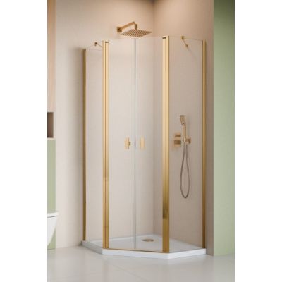 Radaway Nes Gold PTD komplet 2 ścianek prysznicowych do kabiny 90x90 cm złoty połysk/szkło przezroczyste 10051600-09-01