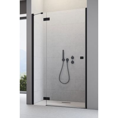 Radaway Essenza New Black DWJ drzwi prysznicowe 80 cm lewe czarny mat/szkło przezroczyste 385012-54-01L