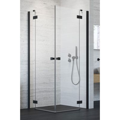 Radaway Essenza New Black KDD drzwi prysznicowe 90 cm lewe czarny mat/szkło przezroczyste 385060-54-01L