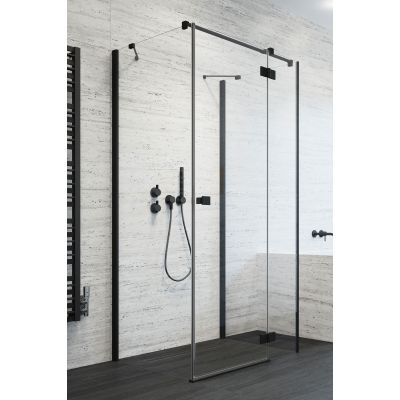 Radaway Essenza New Black KDJ+S drzwi prysznicowe 80 cm prawe czarny mat/szkło przezroczyste 385021-54-01R