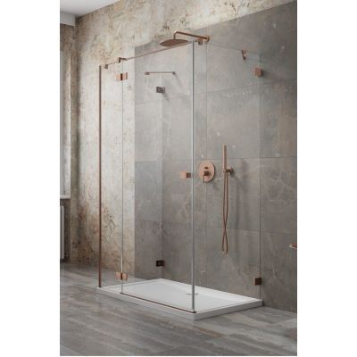 Radaway Essenza Pro Brushed Copper KDJ+S drzwi prysznicowe 90 cm lewe miedź szczotkowana/szkło przezroczyste 10097390-93-01L
