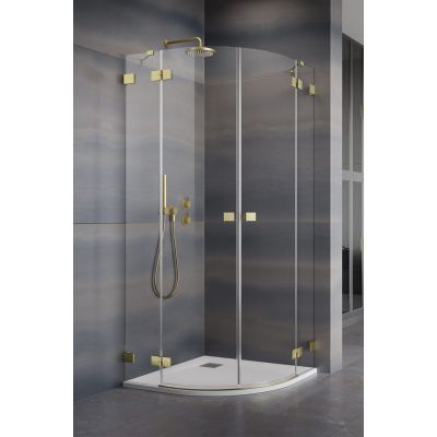 Radaway Essenza Pro Brushed Gold PDD kabina prysznicowa część lewa 90x90 cm półokrągła 10095090-99-01L