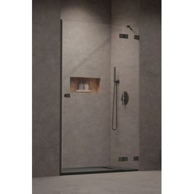 Radaway Essenza Pro Brushed Gunmetal DWJ drzwi prysznicowe 90 cm wnękowe prawe gunmetal brushed/szkło przezroczyste 10099090-92-01R