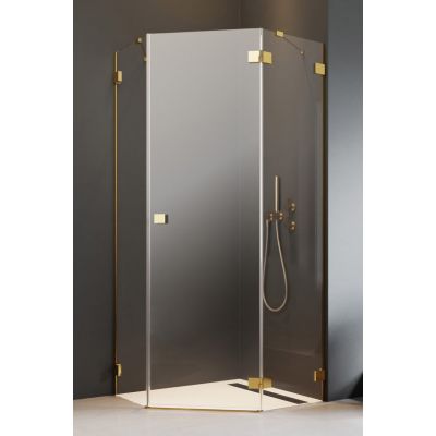 Radaway Essenza Pro Gold PTJ kabina pięciokątna 80x80 cm złoty połysk/szkło przezroczyste 10100000-09-01R/10100100-01-01