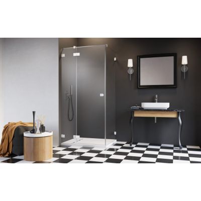 Radaway Essenza Pro White KDJ drzwi prysznicowe 90 cm lewe biały mat/szkło przezroczyste 10097090-04-01L