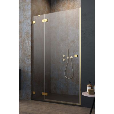 Radaway Essenza Pro Gold DWJ drzwi prysznicowe 130 cm wnękowe lewe złoty połysk/szkło przezroczyste 10099130-09-01L