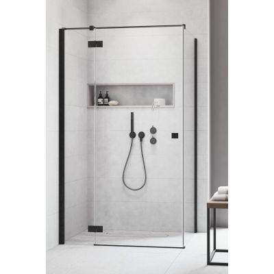 Radaway Essenza New Black KDJ drzwi prysznicowe 110 cm lewe czarny mat/szkło przezroczyste 385041-54-01L