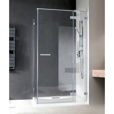 Radaway Euphoria KDJ drzwi przysznicowe 110 cm ze ścianką krótką prawe chrom/szkło przezroczyste 383812-01R/383241-01R
