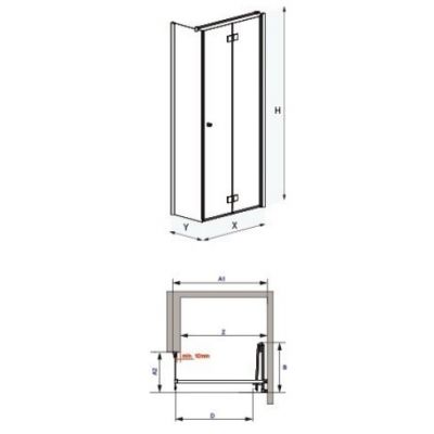 Radaway Fuenta New KDJ-B drzwi prysznicowe NA WYMIAR prawe FUEANTANEWKDJBNAWYMIAR