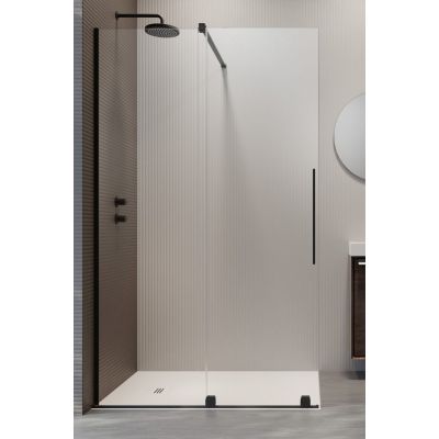 Radaway Furo Walk-In drzwi prysznicowe 83,8 cm prawe czarny mat/szkło przezroczyste 10106838-54-01R