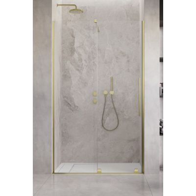 Radaway Furo Brushed Gold DWJ drzwi prysznicowe 120 cm lewe złoty szczotkowany/szkło przezroczyste 10107622-99-01L/10110580-01-01