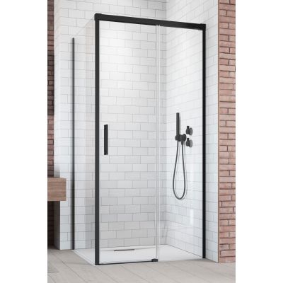 Radaway Idea Black KDJ drzwi prysznicowe 130 cm prawe czarny mat/szkło przezroczyste 387043-54-01R