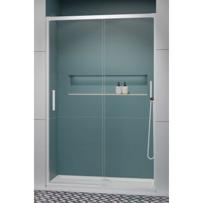 Radaway Idea White DWJ drzwi prysznicowe 110 cm wnękowe prawe biały mat/szkło przezroczyste 387015-04-01R