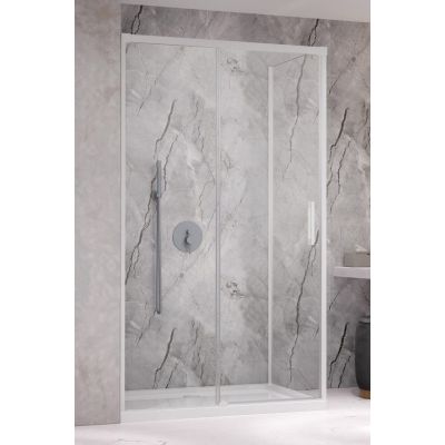 Radaway Idea White KDJ drzwi prysznicowe 110 cm lewe biały mat/szkło przezroczyste 387041-04-01L