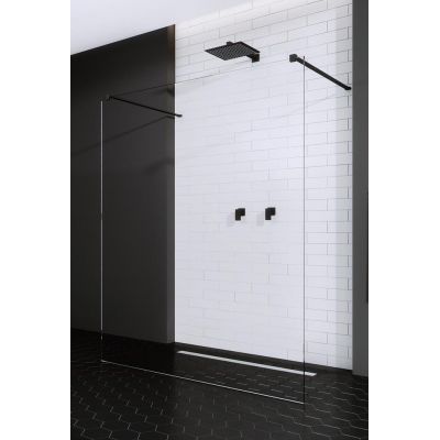 Radaway Modo New Black I Walk-In ścianka prysznicowa 160 cm czarny mat/szkło przezroczyste 388164-54-01