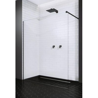 Radaway Modo New Black II Walk-In ścianka prysznicowa 60 cm wolnostojąca czarny mat/szkło przezroczyste 389064-54-01