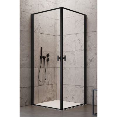 Radaway Nes Black KDD I drzwi prysznicowe 80 cm lewe czarny mat/szkło Frame 10021080-54-56L
