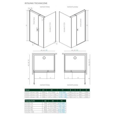 Radaway Nes Black KDS I ścianka prysznicowa 90 cm boczna S1/S3 czarny mat/szkło przezroczyste 10043090-54-01