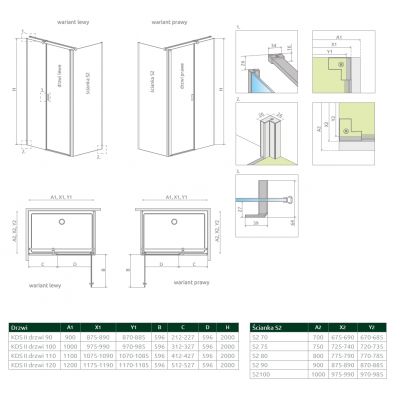 Radaway Nes KDS II drzwi prysznicowe 90 cm prawe chrom/szkło przezroczyste 10033090-01-01R