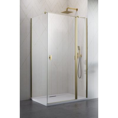 Radaway Nes Brushed Gold KDJ drzwi prysznicowe 90 cm uchylne lewe złoty szczotkowany/szkło przezroczyste 10032090-99-01R