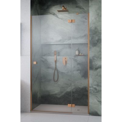 Radaway Essenza Brushed Copper DWJ drzwi prysznicowe 90 cm uchylne miedź szczotkowany/szkło przezroczyste 1385013-93-01R