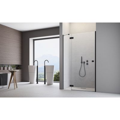 Radaway Essenza New Black DWJ drzwi prysznicowe 90 cm lewe czarny mat/szkło przezroczyste 1385013-54-01L