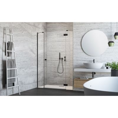 Radaway Essenza New Black DWJS drzwi prysznicowe 80,5 cm prawe czarny mat/szkło przezroczyste 1385033-54-01R