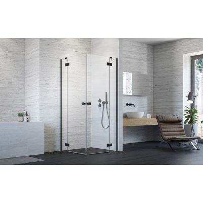 Radaway Essenza New Black KDD drzwi prysznicowe 100 cm lewe czarny mat/szkło przezroczyste 1385062-54-01L