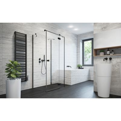 Radaway Essenza New Black KDJ+S drzwi prysznicowe 100 cm prawe czarny mat/szkło przezroczyste 1385022-54-01R