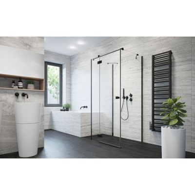Radaway Essenza New Black KDJ+S drzwi prysznicowe 110 cm lewe czarny mat/szkło przezroczyste 1385023-54-01L