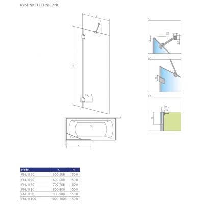 Radaway Essenza Pro White PNJ II parawan nawannowy 100 cm biały mat/szkło przezroczyste 10101100-04-01