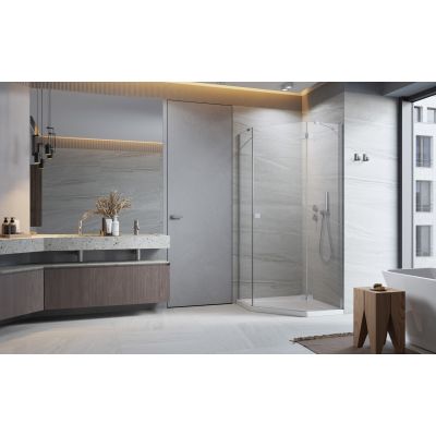Radaway Essenza New PTJ komplet 2 ścianek prysznicowych do kabiny 90x80 cm chrom/szkło przezroczyste 1385053-01-01