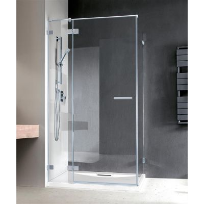 Radaway Euphoria KDJ drzwi prysznicowe 120 cm lewe ze ścianką krótką chrom/szkło przezroczyste 383812-01L/383240-01L