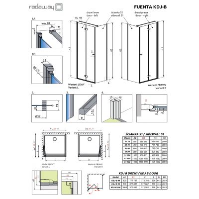 Radaway Fuenta Chrome KDJ B drzwi prysznicowe 90 cm uchylne chrom połysk/szkło przezroczyste 1384082-01-01R