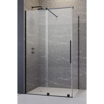 Radaway Furo Black KDJ drzwi prysznicowe 72,7 cm lewe czarny mat/szkło przezroczyste 10104722-54-01L
