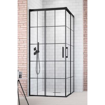 Radaway Idea Black KDD Factory drzwi prysznicowe 120 cm rozsuwane czarny mat/szkło przezroczyste 387064-54-55R