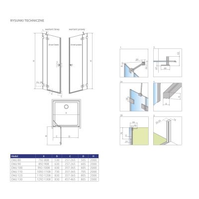 Radaway Essenza Pro DWJ drzwi prysznicowe 80 cm wnękowe prawe chrom/szkło przezroczyste 10099080-01-01R