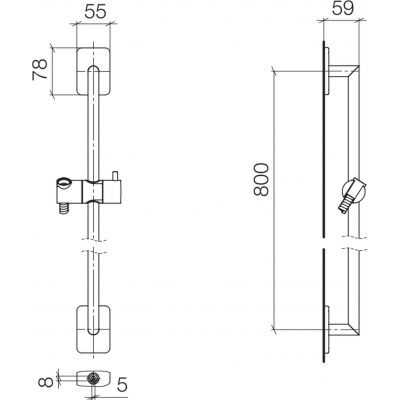 Dornbracht Lulu drążek prysznicowy 80 cm 26413710-00
