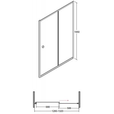 Besco Duo Slide Black drzwi prysznicowe 130 cm czarny mat/szkło przezroczyste DDSB-130