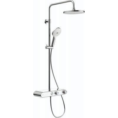 Duravit Shower Systems zestaw prysznicowy ścienny termostatyczny chrom biały połysk TH4380008005