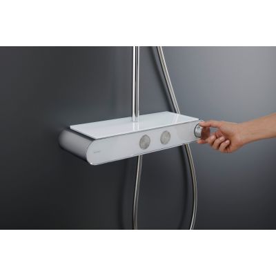 Duravit Shower Systems zestaw prysznicowy ścienny termostatyczny MinusFlow chrom biały połysk TH4382008005