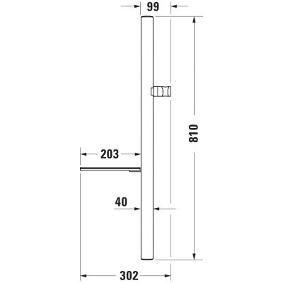 Duravit drążek prysznicowy 81 cm z półką chrom/biały błyszczący UV0600015005