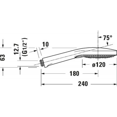 Duravit MinusFlow słuchawka prysznicowa stal UV0652017070