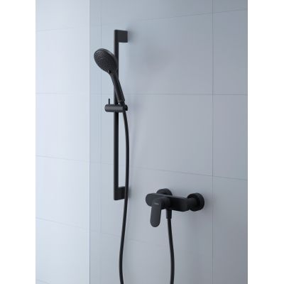 Duravit MinusFlow zestaw prysznicowy ścienny z drążkiem 70 cm czarny mat UV0682006046