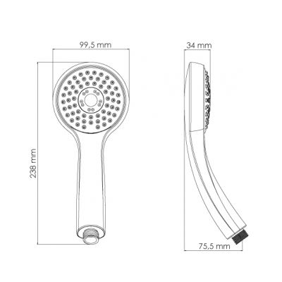 Hyggli Eco Miami zestaw prysznicowy ścienny chrom 14-125