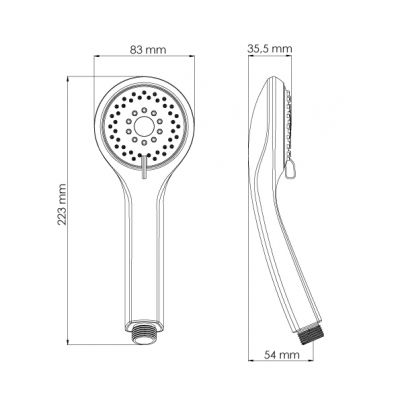 Hyggli Eco Casablanca słuchawka prysznicowa 3-funcyjna chrom 11-130
