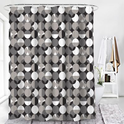 Duschy Månfas zasłona prysznicowa 200x180 cm biała-czarna-szara 623-06