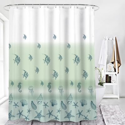 Duschy Havsdans zasłona prysznicowa 200x180 cm biała-zielona 623-07